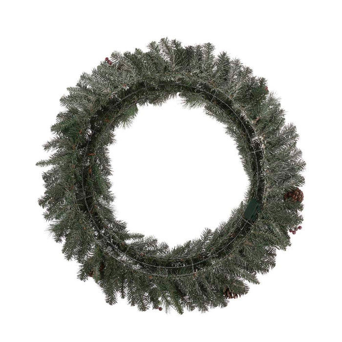 42"D Oversized Pre-Lit Glittered Pine Cone Christmas Wreath with 70 Warm White Lights