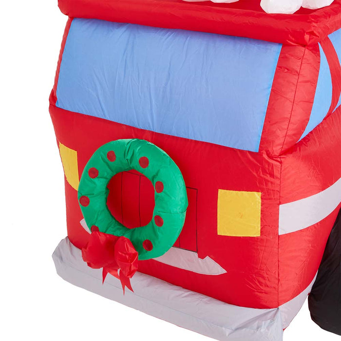 7 ft Lighted Inflatable Santa in Truck Décor