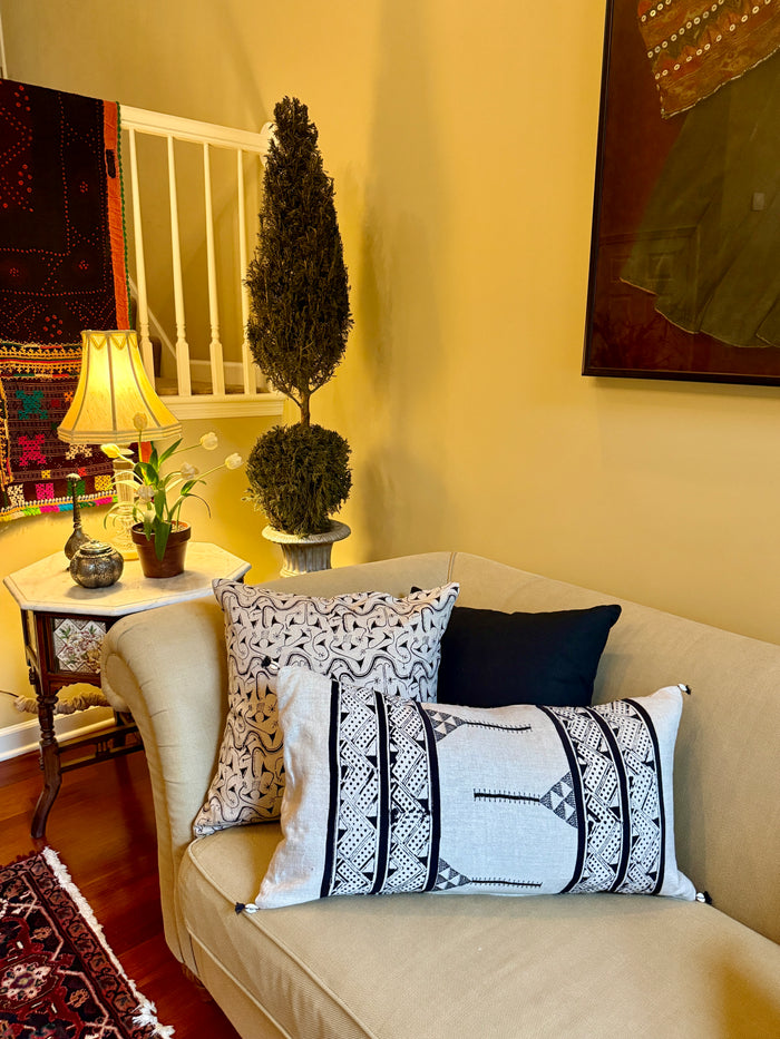 Charcoal Dyed Linen Pillow Cover