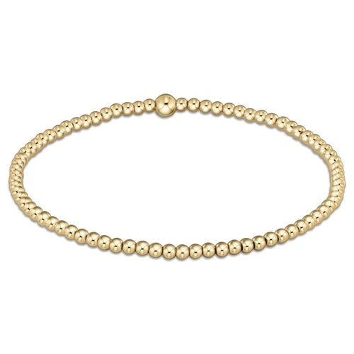 Classic gold 2 mm bead bracelet-Extends