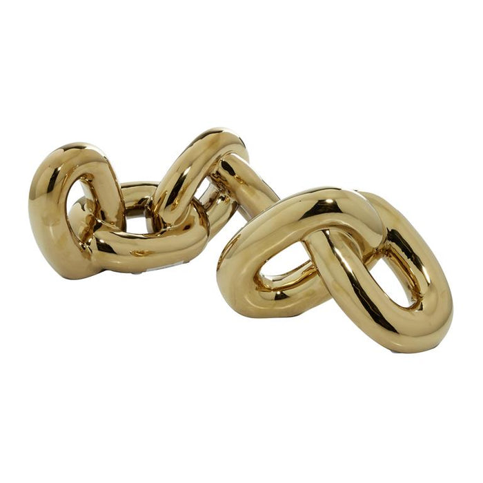 CosmoLiving by Cosmopolitan Porcelain Ceramic Chain Decorative Sculpture