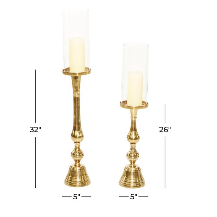 GOLD ALUMINUM HURRICANE LAMP