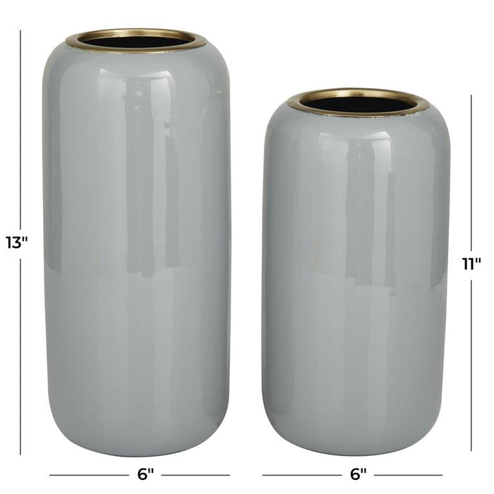GRAY METAL VASE