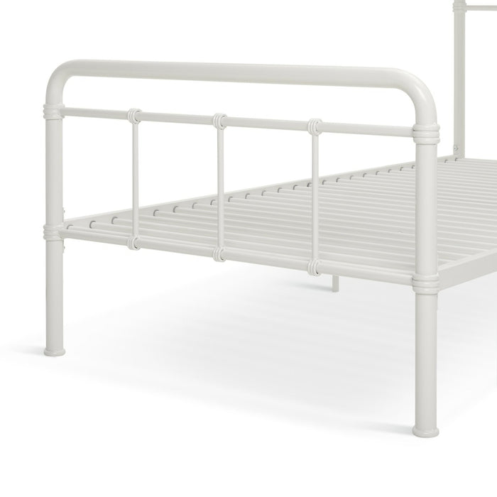 Kids Agnes Metal Single Bed Frame - White | Durable Sleep Support