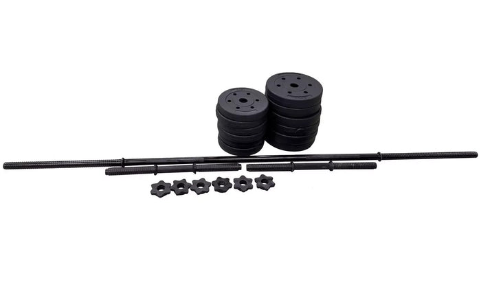 Opti Vinyl Dumbbell and Barbell Set 25kg | Strength Training Weights Home Gym