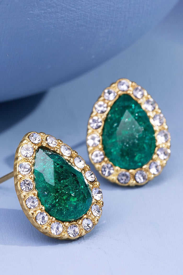 PAVE EMERALD EARRINGS