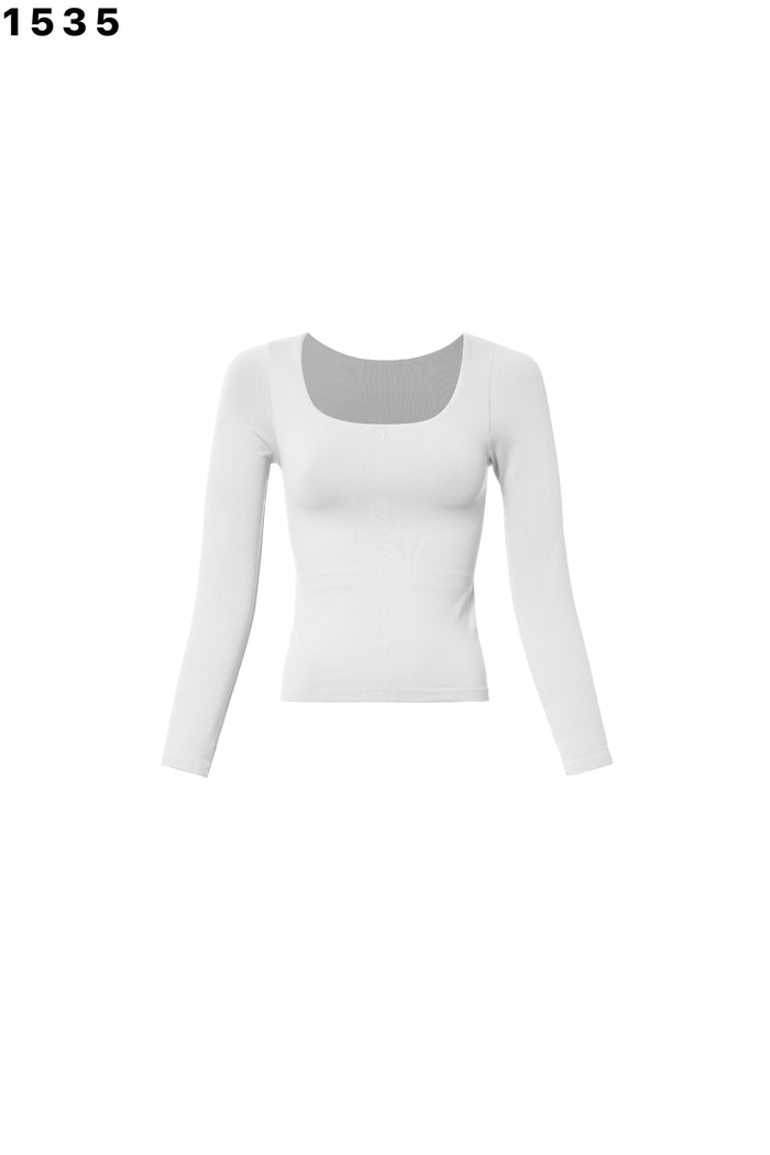 SQUARE NECK LONG SLEEVE