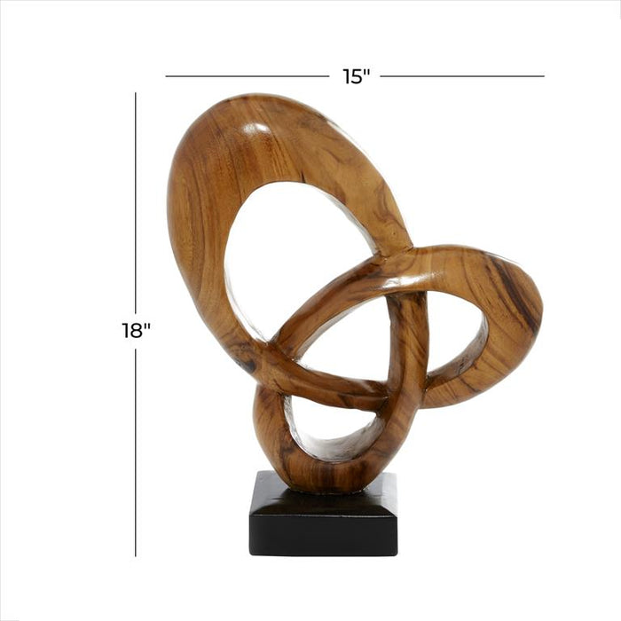 VENUS WILLIAM COLLECTION BROWN WOOD NATURAL ABSTRACT SCULPTURE