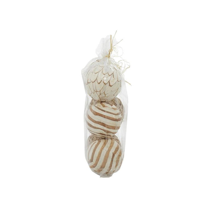 1 Pack White Dried Plant Handmade Orbs & Vase Filler With Varrying Designs