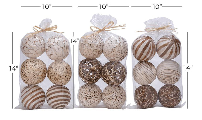 1 Pack White Dried Plant Handmade Orbs & Vase Filler With Varrying Designs