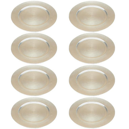 1 PIECE SILVER MELAMINE CHARGER,