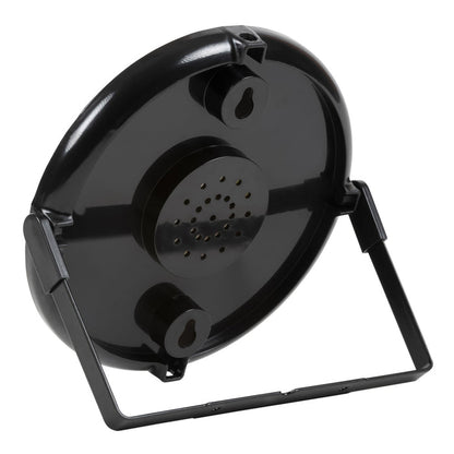 Back view of the 104-1512 5-inch Bracket Dial Thermometer showing the versatility of installation, hang using the integrated hanging holes, mount utilizing the bracket in four different positions, or use the bracket as a kickstand on a tabletop