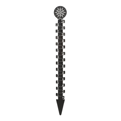 Headon image of the 139-4686 Metal Snow Gauge measuring up to twenty-four inches of snowfall