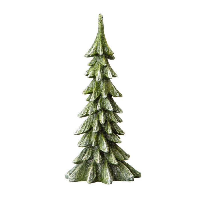 14.75"H Green Resin Christmas Handcrafted Table Tree Décor