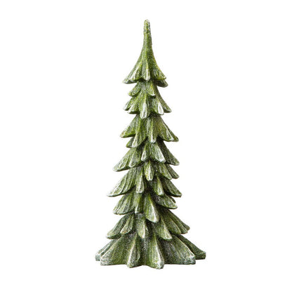 14.75"H Green Resin Christmas Handcrafted Table Tree Décor