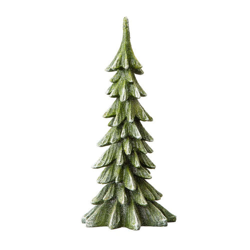 14.75"H Green Resin Christmas Handcrafted Table Tree Décor