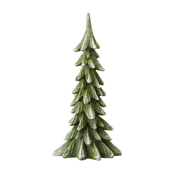 14.75"H Green Resin Christmas Handcrafted Table Tree Décor