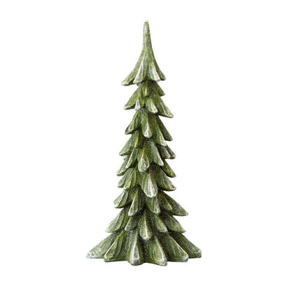 14.75"H Green Resin Christmas Handcrafted Table Tree Décor