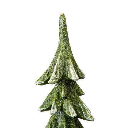 14.75"H Green Resin Christmas Handcrafted Table Tree Décor