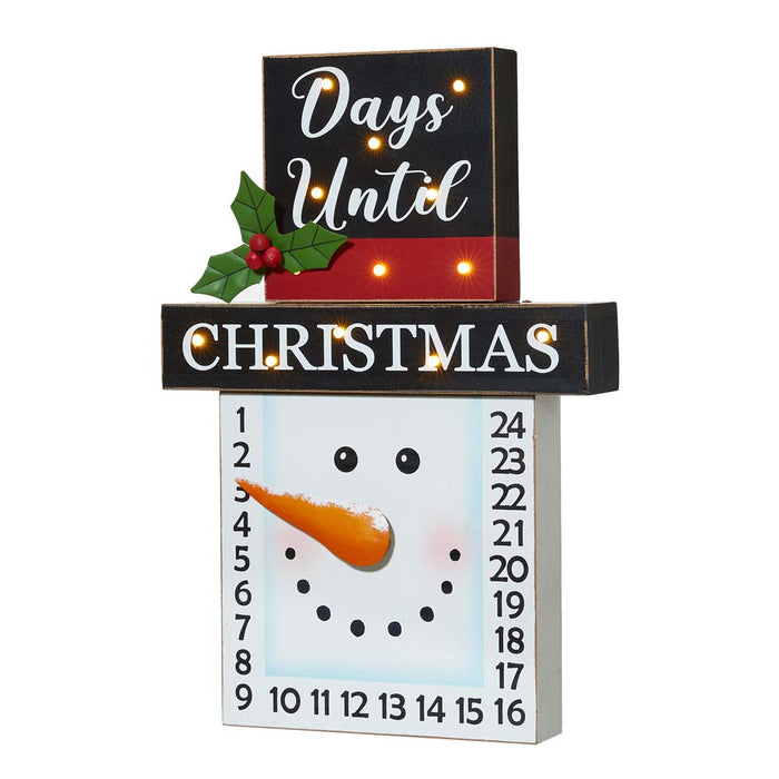 15"H Wooden Christmas Snowman Countdown Calendar