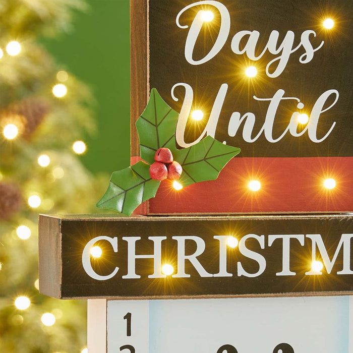 15"H Wooden Christmas Snowman Countdown Calendar