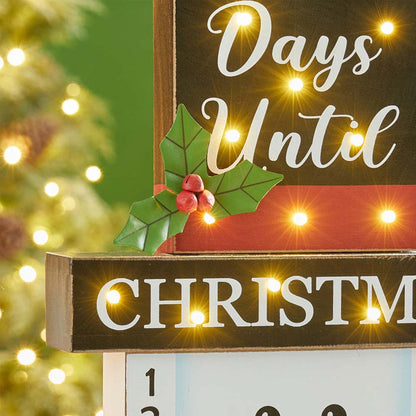 15"H Wooden Christmas Snowman Countdown Calendar