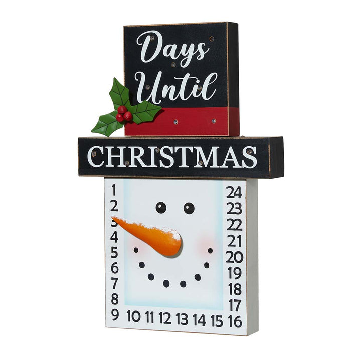 15"H Wooden Christmas Snowman Countdown Calendar