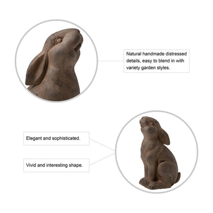 16.5"H MGO Sitting Rabbit Statue