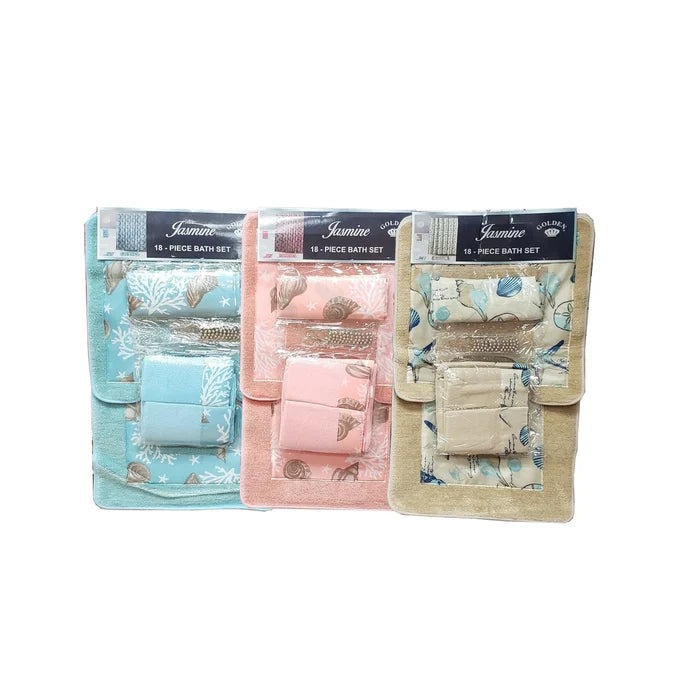 18-PC BATH SET SEA SHELLS
