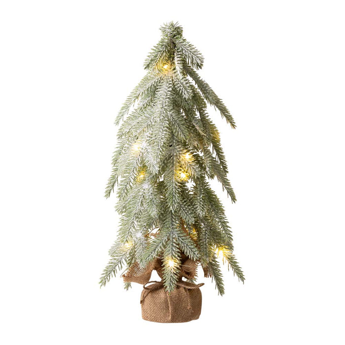 18"H Lighted Frosted Artificial Table Tree
