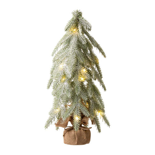 18"H Lighted Frosted Artificial Table Tree
