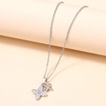 18K SS CLOVER NECKLACE