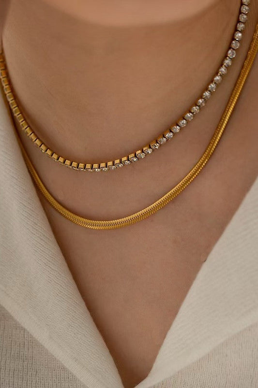 18K SS LAYERED NECKLACE