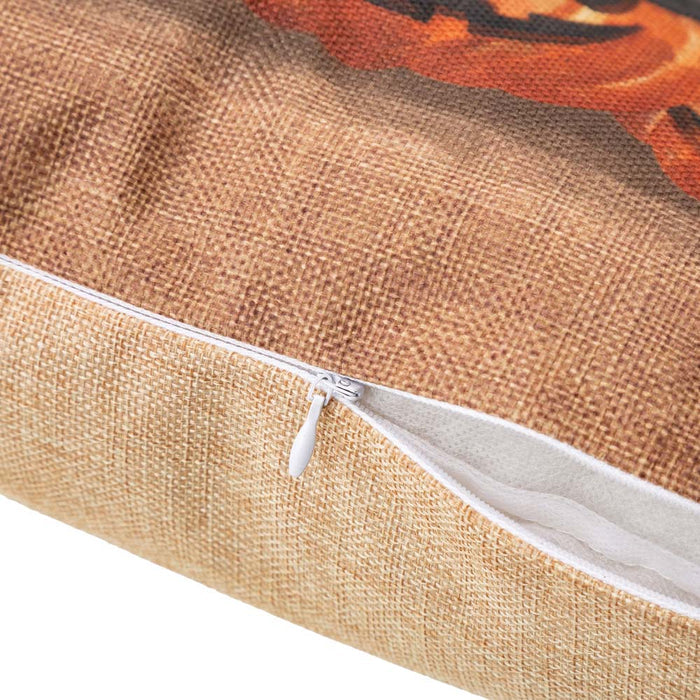 18"L Faux Burlap HAPPY HALLOWEEN Pumpkin Pillow
