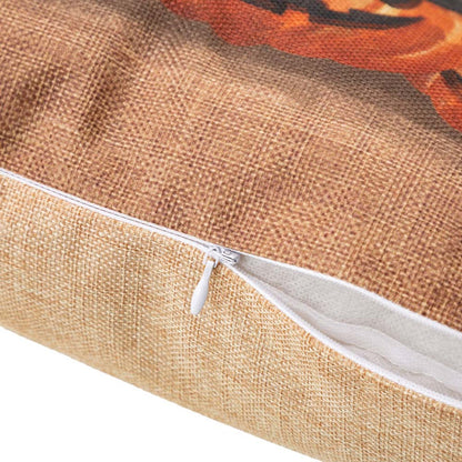 18"L Faux Burlap HAPPY HALLOWEEN Pumpkin Pillow
