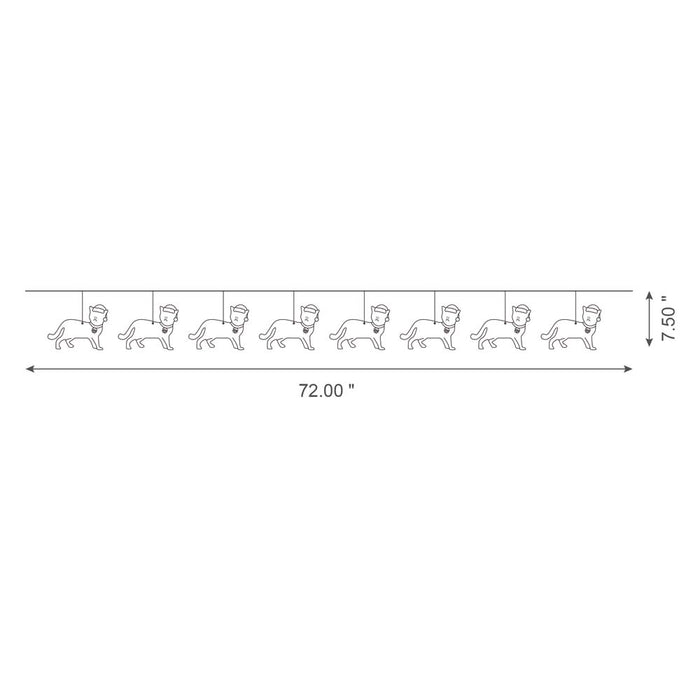 2 pk 72"L Metal Christmas Kitty Garland