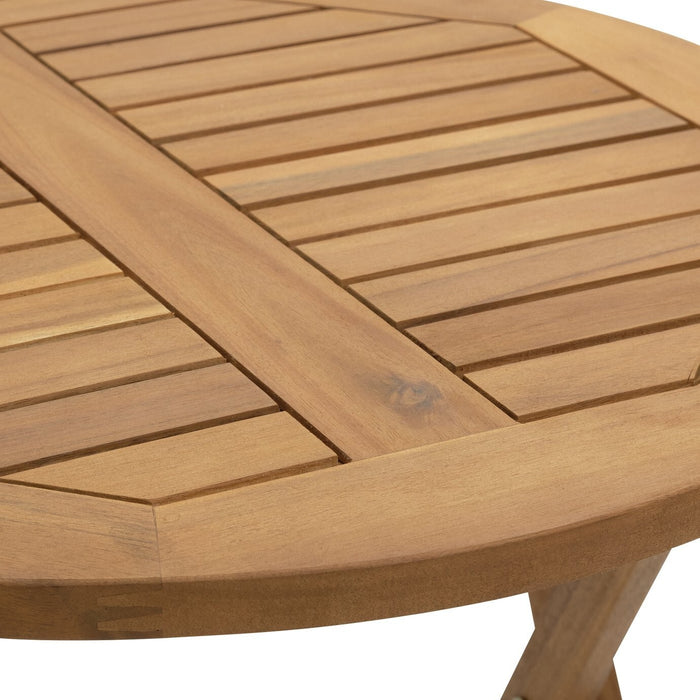 2 Seater Folding Wooden Garden Bistro Set - Brown