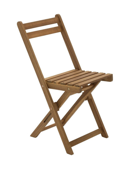 2 Seater Folding Wooden Garden Bistro Set - Brown