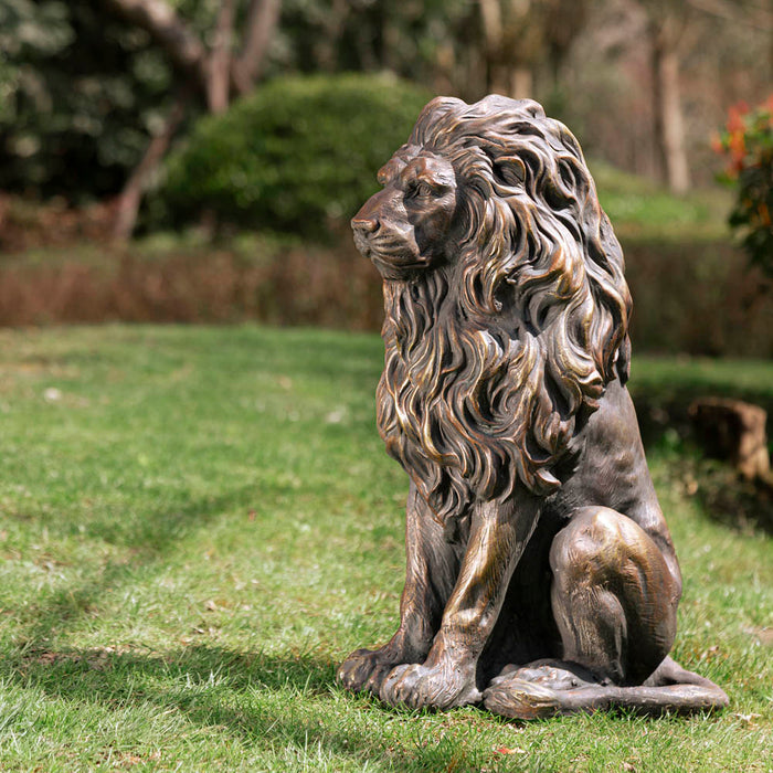 20.75"H MGO Guardian Sitting Lion Statue