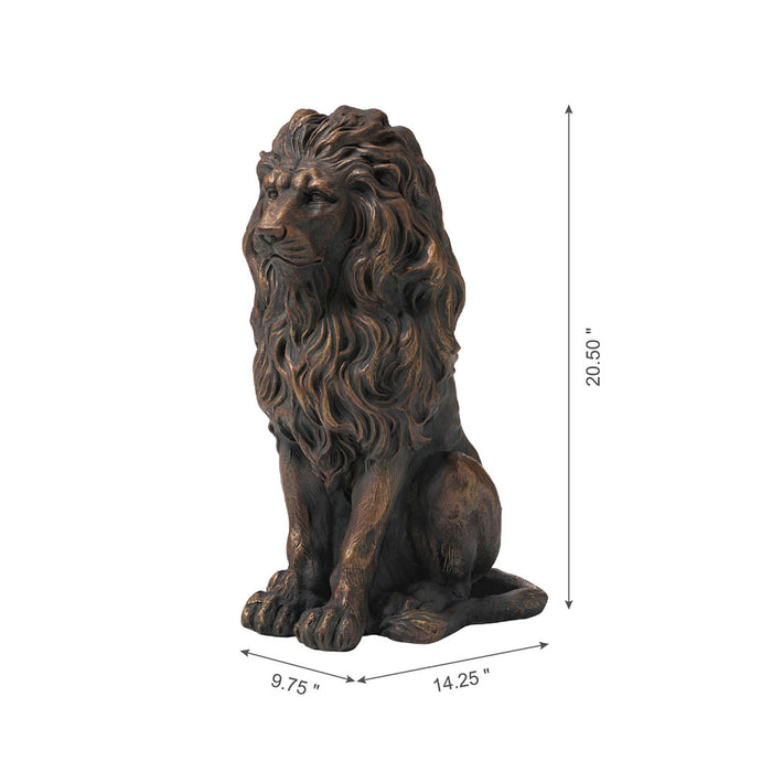 20.75"H MGO Guardian Sitting Lion Statue