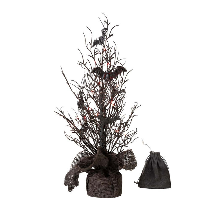 20"H Halloween Table Tree with Lighted Bats Decor