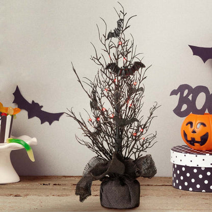 20"H Halloween Table Tree with Lighted Bats Decor