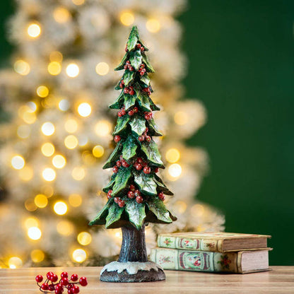 20"H Resin Christmas Handcrafted Red Berry Table Tree Decor