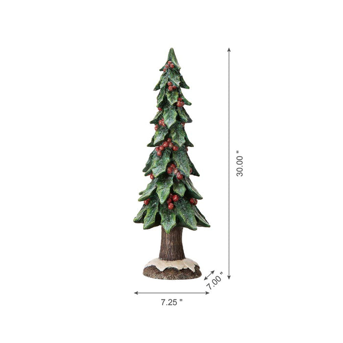 20"H Resin Christmas Handcrafted Red Berry Table Tree Decor