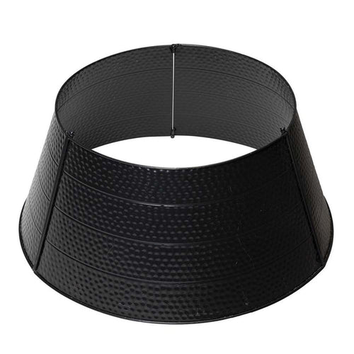 22"D Black Hammered Metal Tree Collar