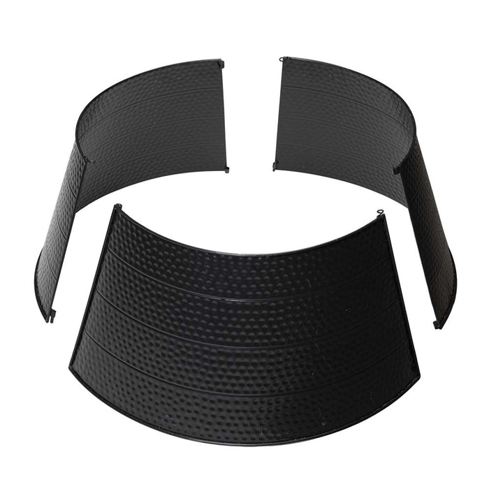 22"D Black Hammered Metal Tree Collar