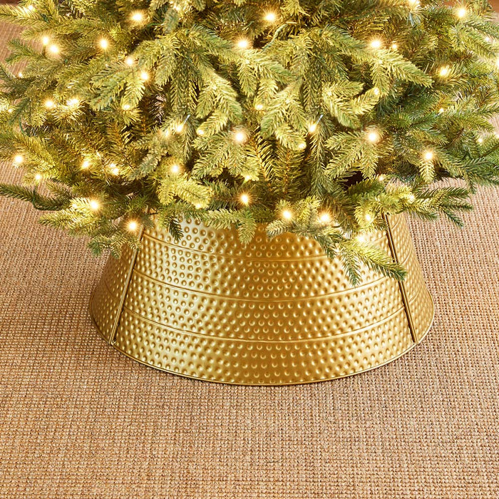 22"D Gold Hammered Metal Tree Collar