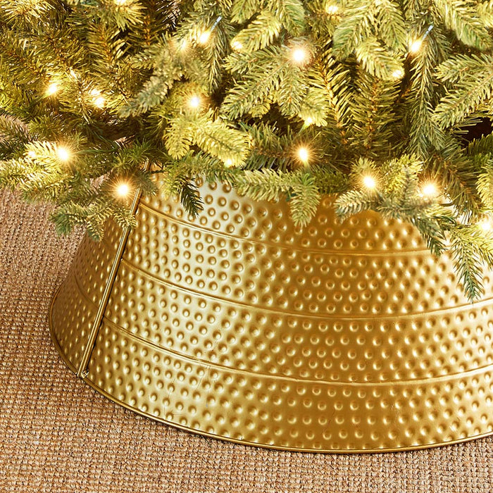 22"D Gold Hammered Metal Tree Collar