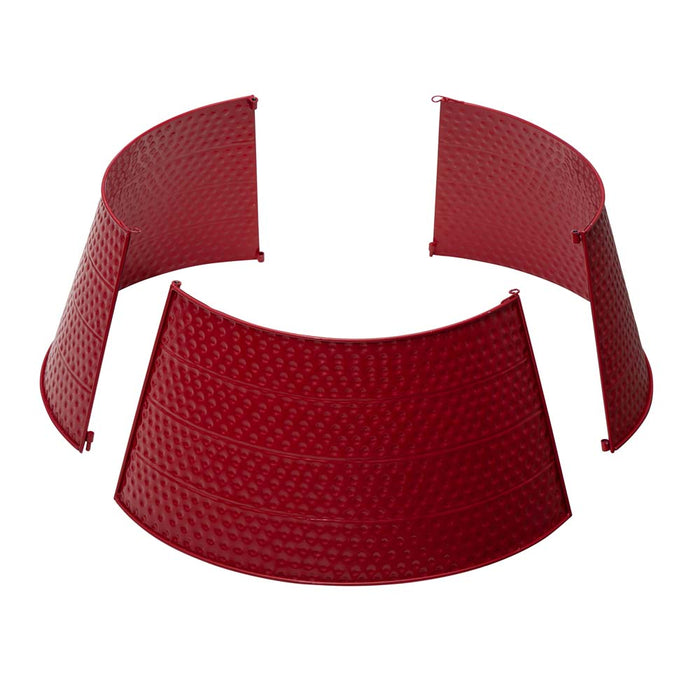 22"D Red Hammered Metal Tree Collar