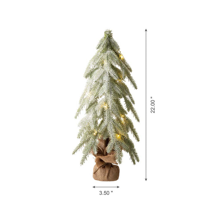 22"H Lighted Frosted Artificial Table Tree